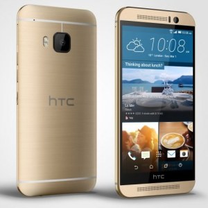HTC One M9 Gold ThreeQuarters OtherSide Wide