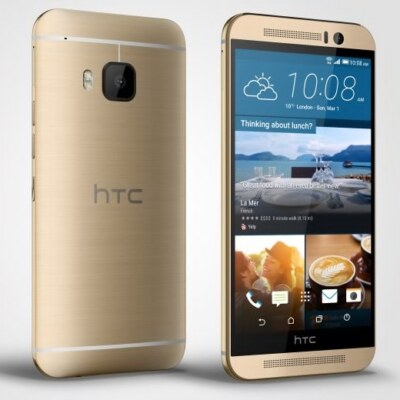 HTC One M9 Gold ThreeQuarters OtherSide Wide
