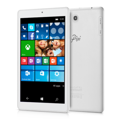 ONE TOUCH PIXI 3 8 4G WHITE front  back detail portrait2 web