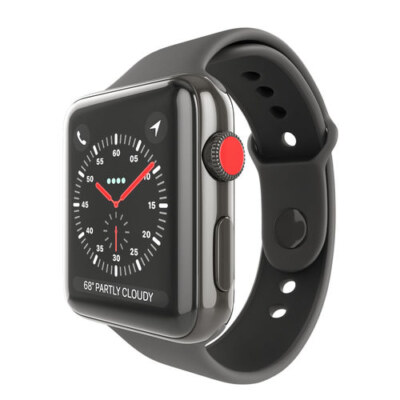 apple watch edition series 3 42mm with sport band ceramic black 3d model max obj 3ds fbx mtl
