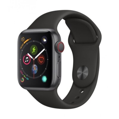watchseries4 cellular 40mm aluminumspacegray sportband black 34r screen