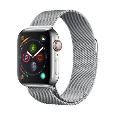 watchseries4 cellular 40mm stainlesssteelsilver milaneseloop silver 34r screen